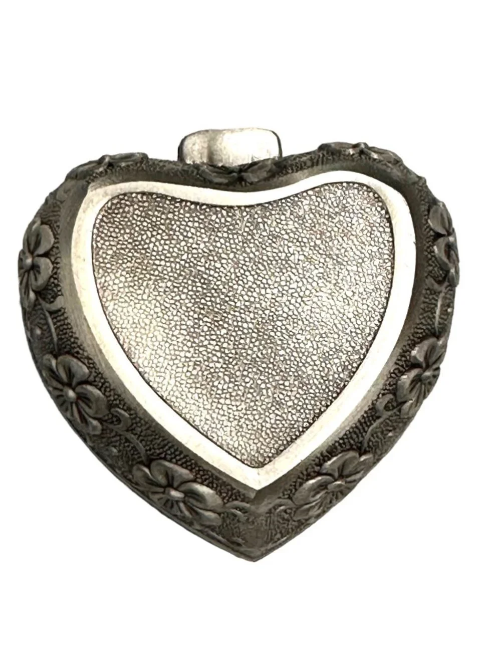 Heart-Shaped Floral Metal Trinket Box With Velvet Lining 2